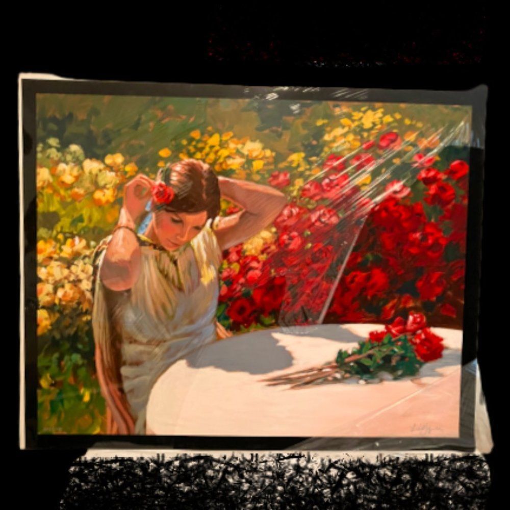 "Une Rose dans les Cheveux" by Del Signore Littorio Serigraph - Picture 2 of 7